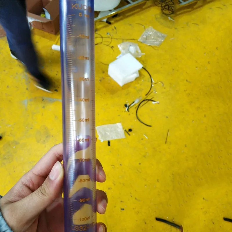 Factory dosing metering pump flow calibration column