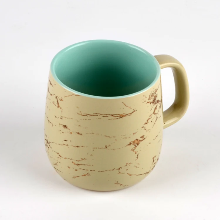 New customized 12oz two-tone glazed golden decal coffee mug ceramic