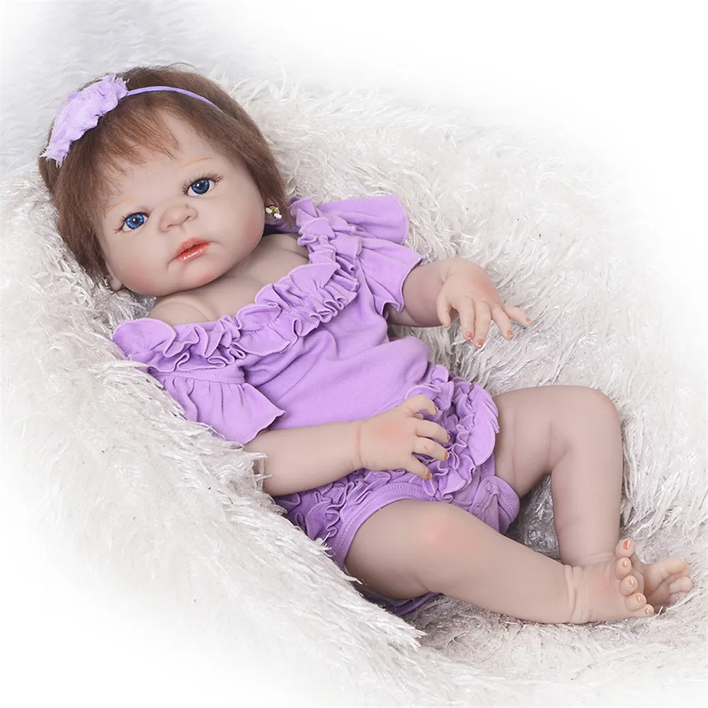 
Lovely 23 Inch Reborn Baby Dolls Soft Silicone Vinyl Fashion Babies Doll Toy Kids Best Playmate Christmas Gift 