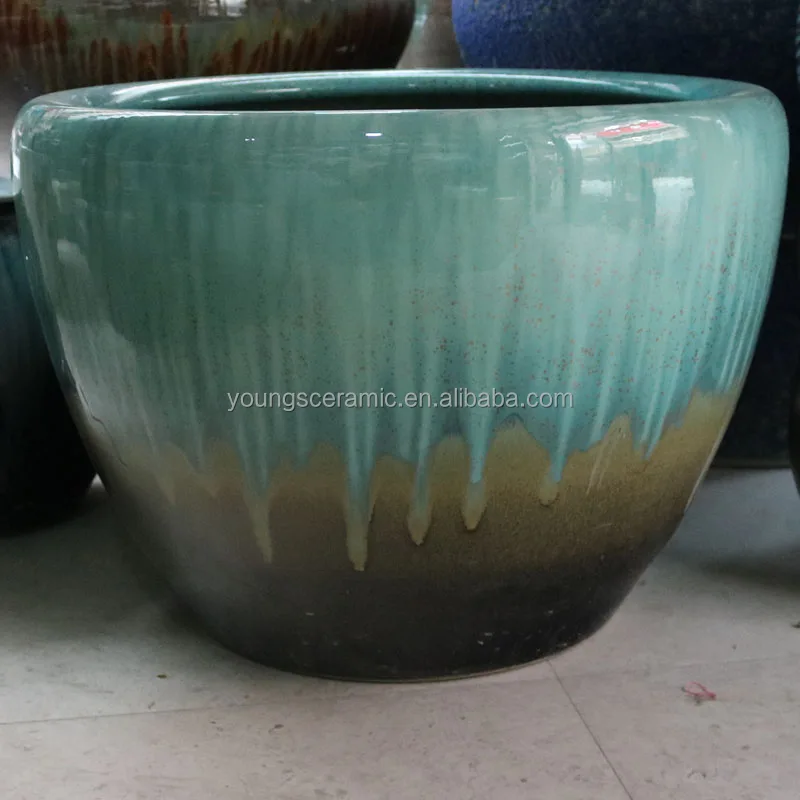 Unique retro style variable glazed craft large chinese ceramic decoration garden flower pot