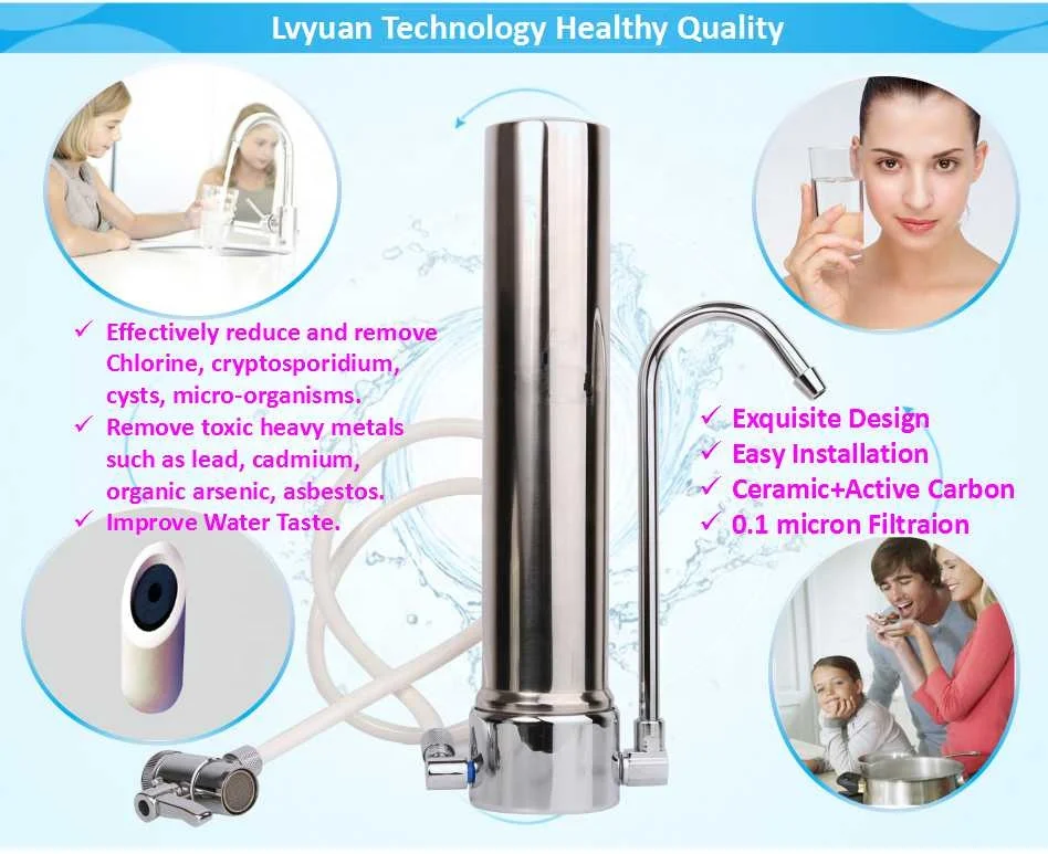 Household 10 inch ceramic 304 stainless steel cartridge water filter system