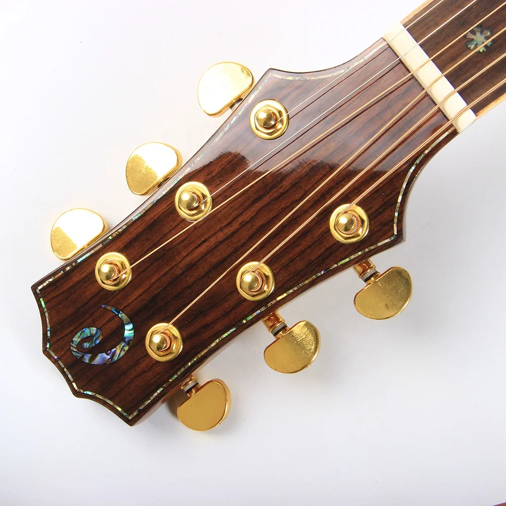 LX-N70SS  Chihiro Full Size Whole Solid Wood High-end Abalone Shell Binding Ultra-glossy Player Acoustic Guitar Wholesale China