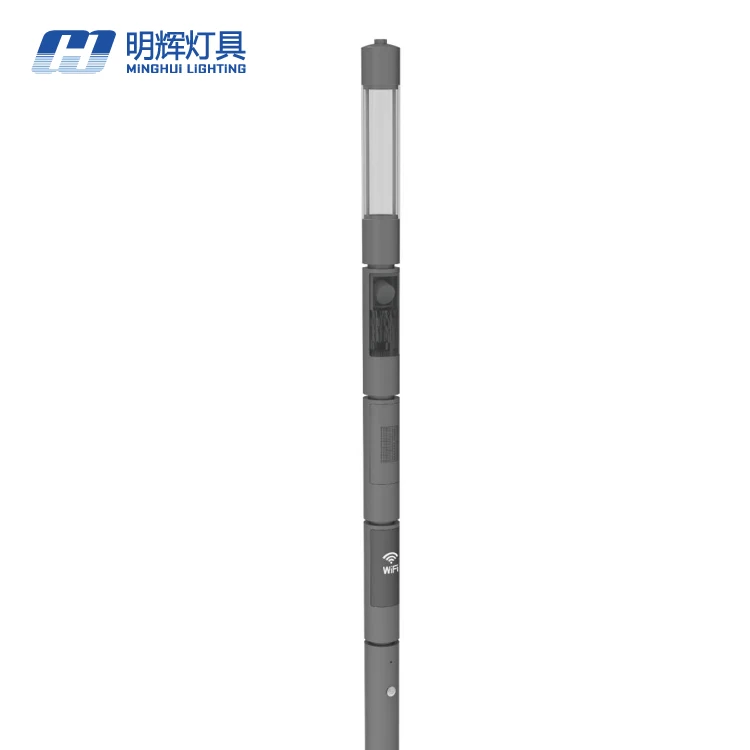 Factory supply 6m single arm smart pole ,antique street light pole for smart city