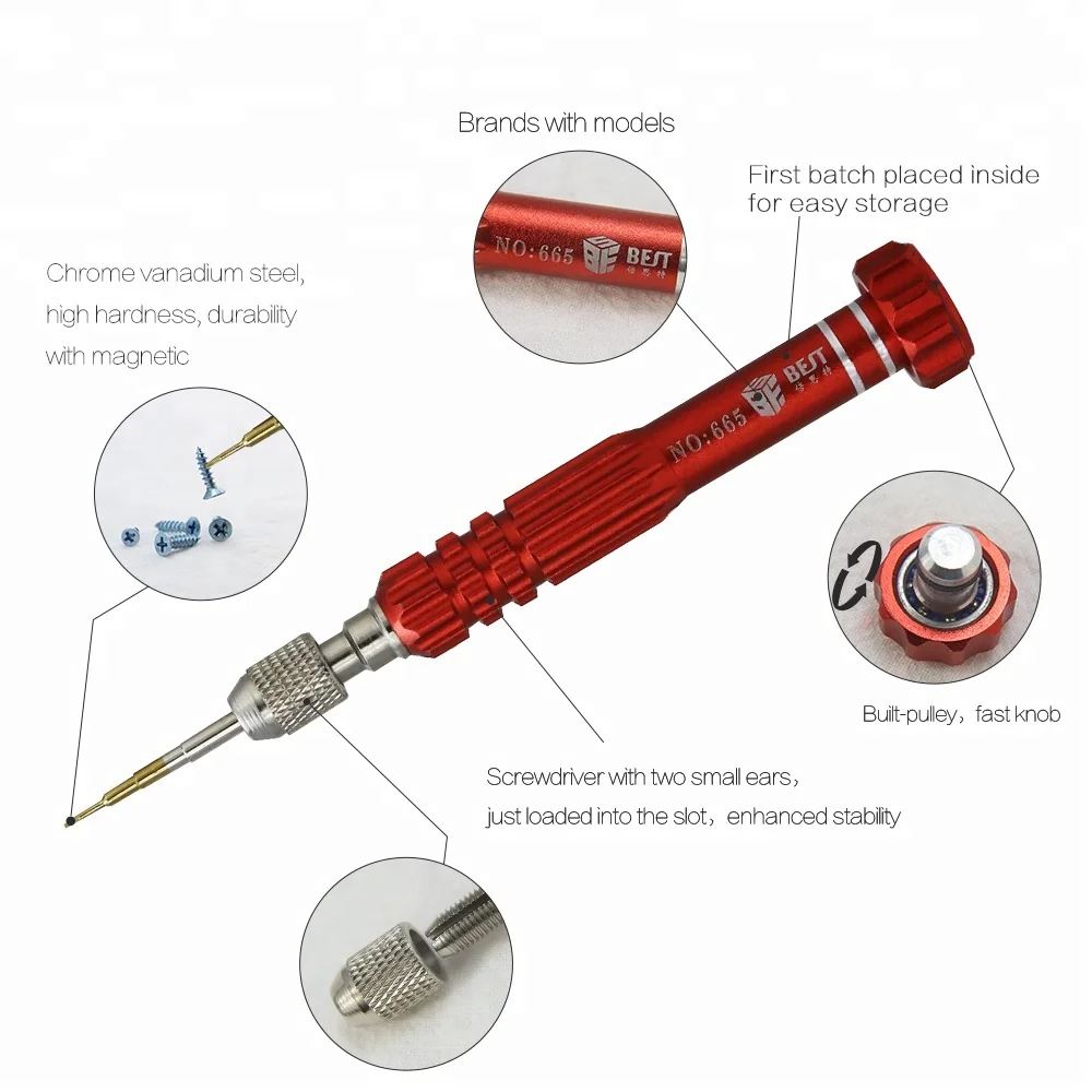 BST-665 5 в 1 для мобильного телефона Cr-V стальные ремонтные разборные инструменты мини отвертка Магнитный Отвертка torx Набор ремонтных инструментов