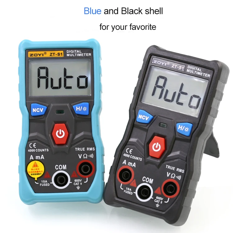 Family Use Smart TRU-RMS Multimeter Voltage Resistance Continuity Tester Auto Power off Range Mini Digital Multimeter