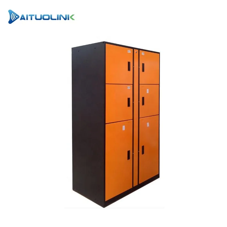 Smart Luggage Locker, Intelligent Parcel Storage Locker with Mobile App & LCD Screen for Airport/Railway Station/School