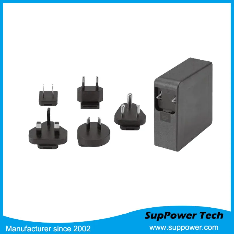 High Quality AC DC Medical Interchangeable Plug 24W 12V 2A Power Adapter