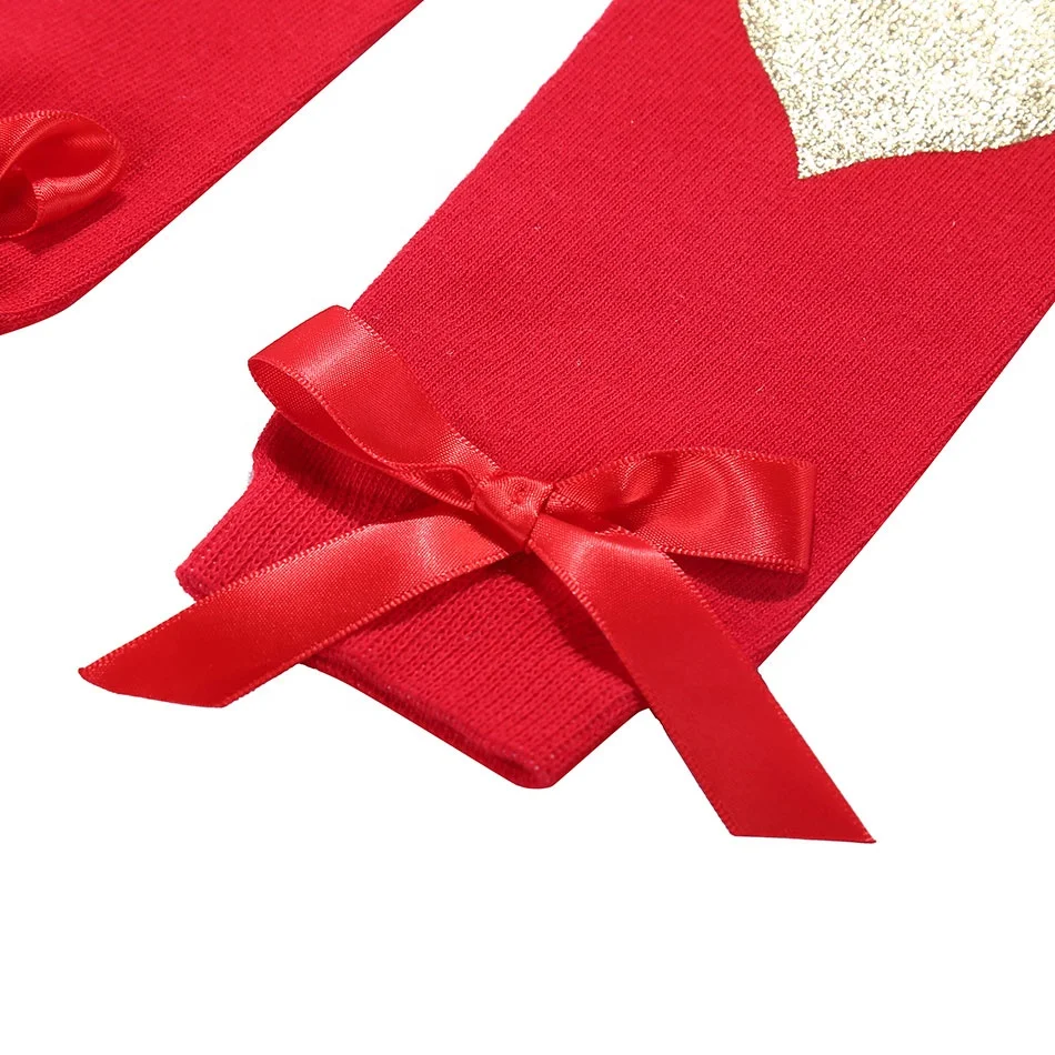 Cute Gold Print Heart Pattern Leg Warmers for Infant Girls