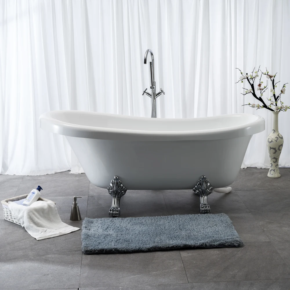 BS-6308 French Classical royal design cheap popular bathroom claw bathtub acrylic hot tub for adult