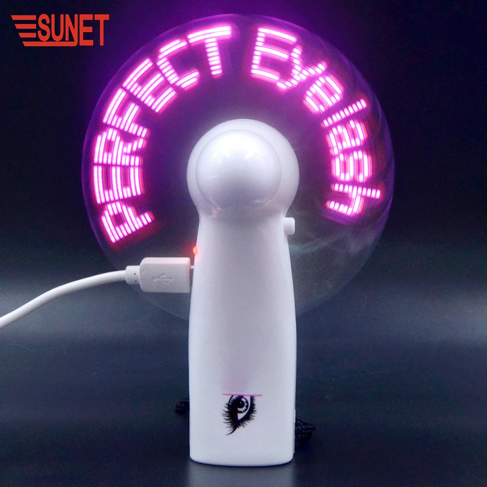 SUNJET 2020 best adverting gifts creative logo printing supported led custom message fan