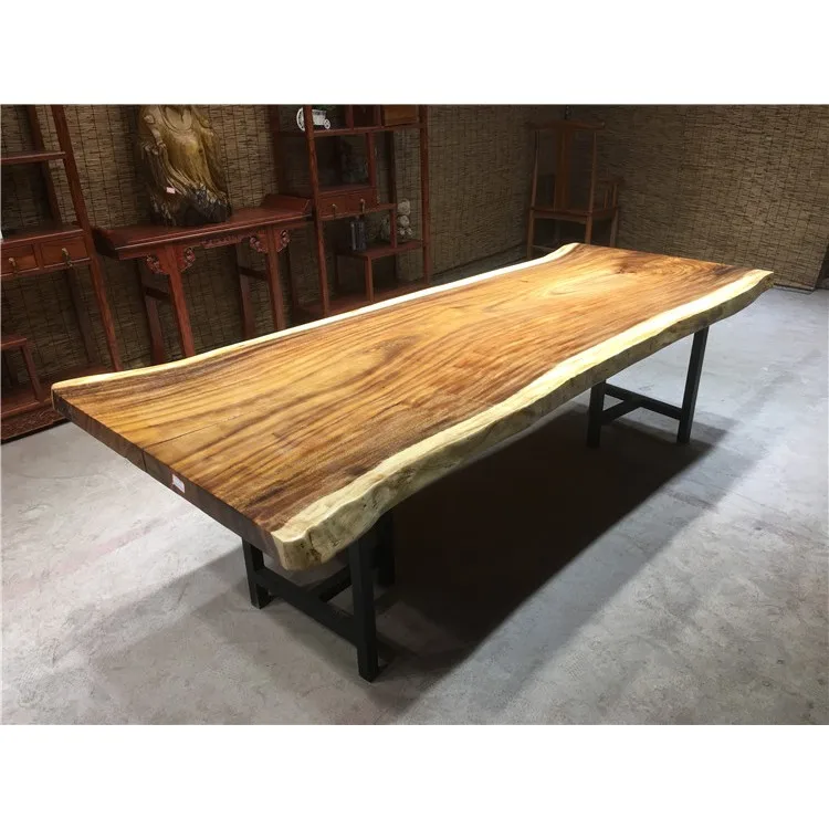 
Lived Edges Natural Solid Suar Table For Villa 