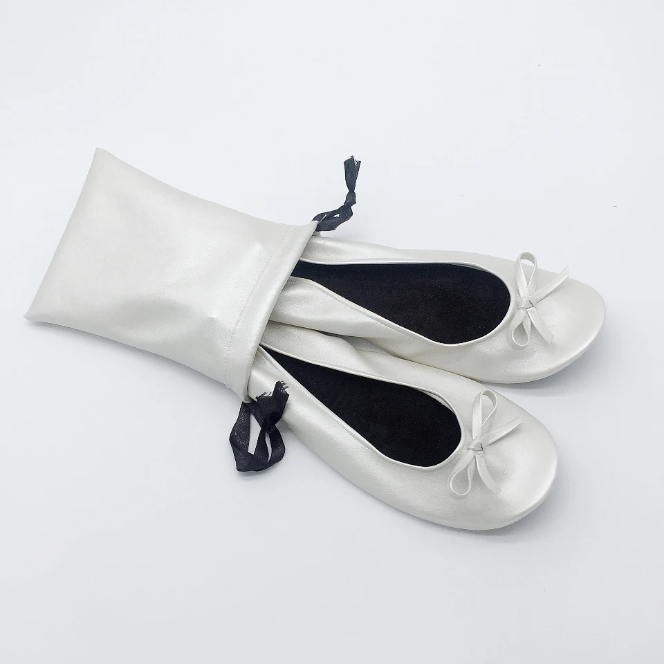 flexible girls ballet flat roll up flat ballerina slippers wedding
