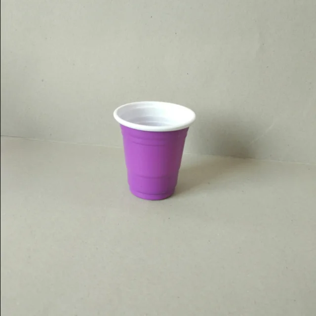 2oz Purple White plastic mini glass customized color and logo cup