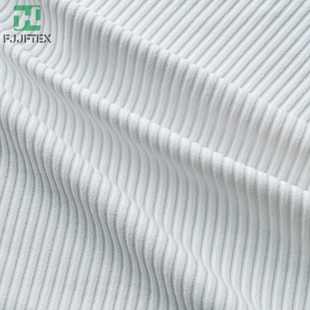 Polyamide 80% Thick Rib Knit Elastane Fabric For Sweaters