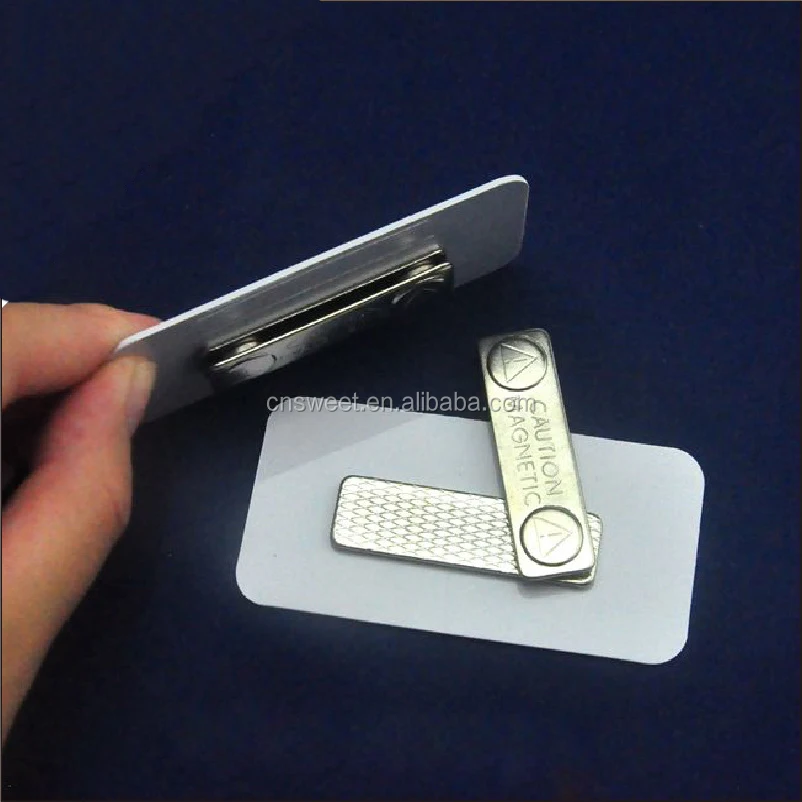 
Decorative reusable white matte acrylic plastic magnetic name badge 