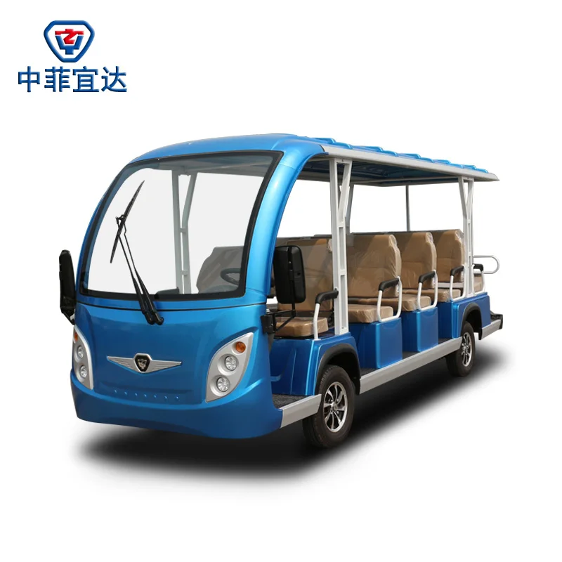 Zhongyi Brand 14 seats electric sightseeing car shuttle bus