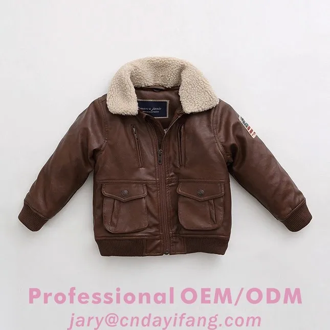 High quantity PU children leather jacket