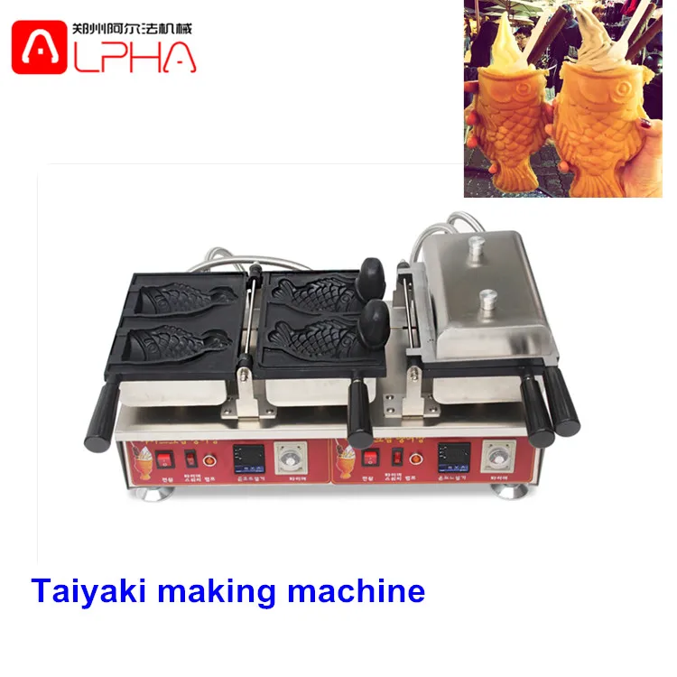 Factory supply taiyaki machine for filling ice cream/fish shaped waffle cone making machine/Electric taiyaki machine