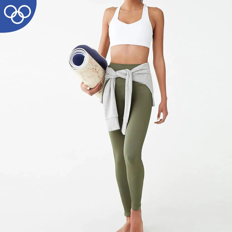 2019 Custom Made Gym Wear Women Fitness White Straps Sports Bra