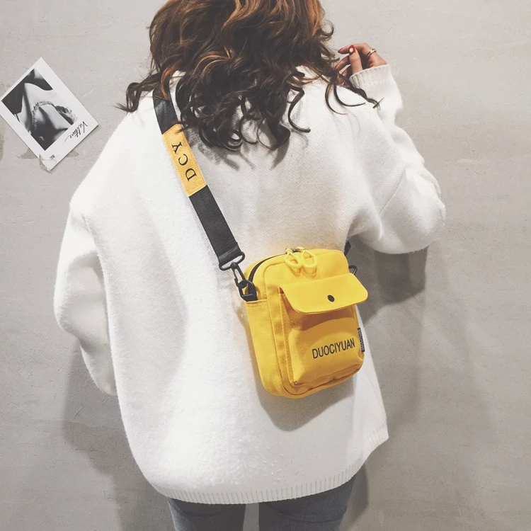 Custom Ladies Messenger Shoulder Bags Popular Small Vintage Mini Phone Nylon Sling Bag for Girls Teenagers