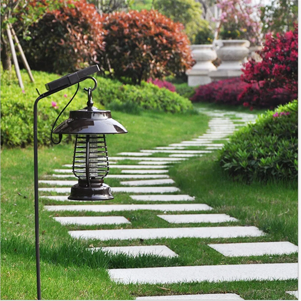 
YF-159 Outdoor Mosquito Killer Lamp with solar Panel 8W Bug Zapper Lantern Anti Mosquito Lamp 