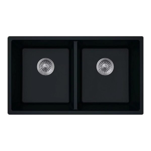 
high quality small double black quartz kitchen sink 