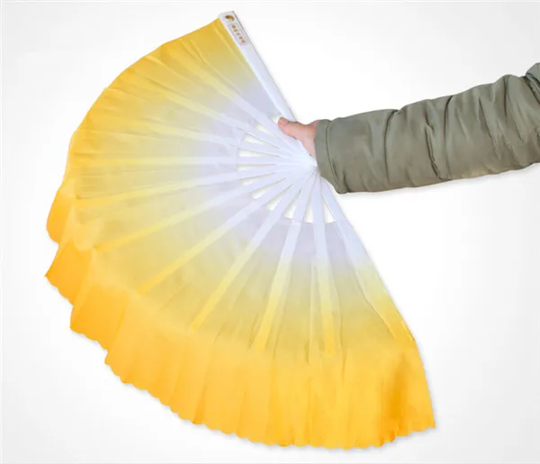 gradient color folk art Chinese silk dance dancing fan KungFu fan