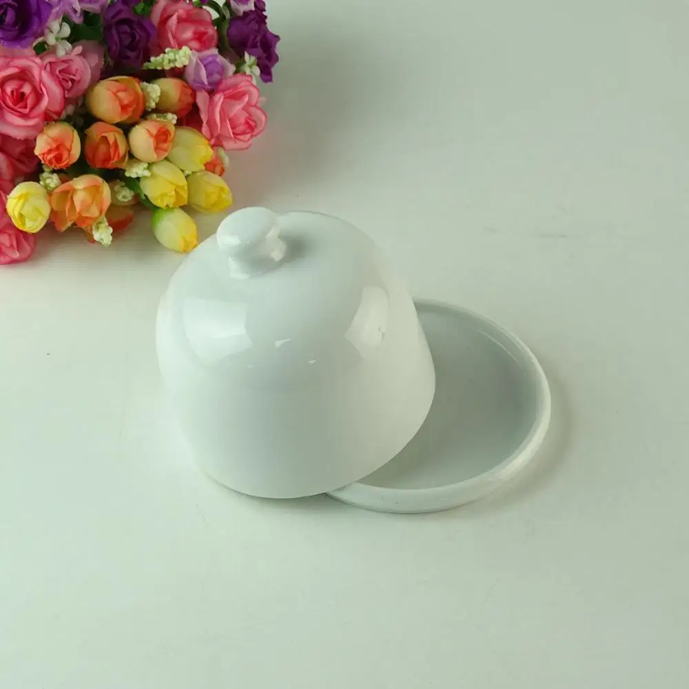 Porcelain Butter Dish With Lid Ceramic Covered Butter Dishes White