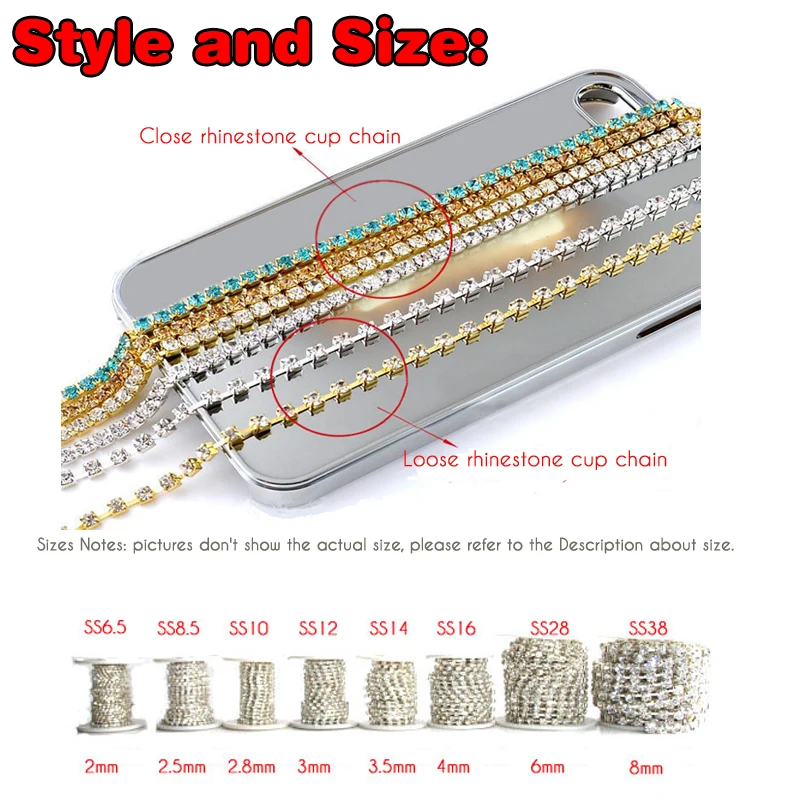 Hot Sale Sew On Close Claw Embellishment Crystal AB Rhinestone Cup Chain for Clothing Accessories, G0202