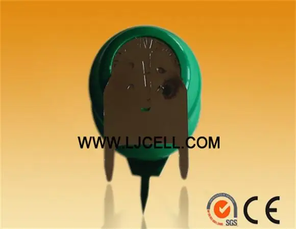 1.2V 2.4V 3.6V NI-MH 20H 40H 60H 80H Rechargeable Button Battery with solder pins, tabs, tags, wire, connector