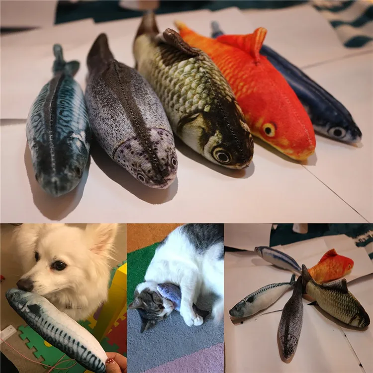 Factory Wholesale Simulation Fish Plush Interactive Catnip Cat Toys