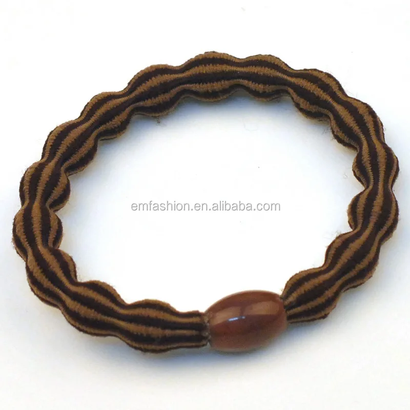 Wholesale Gold Star Heart Bead Strong Elastic Bamboo Nylon Hair Band