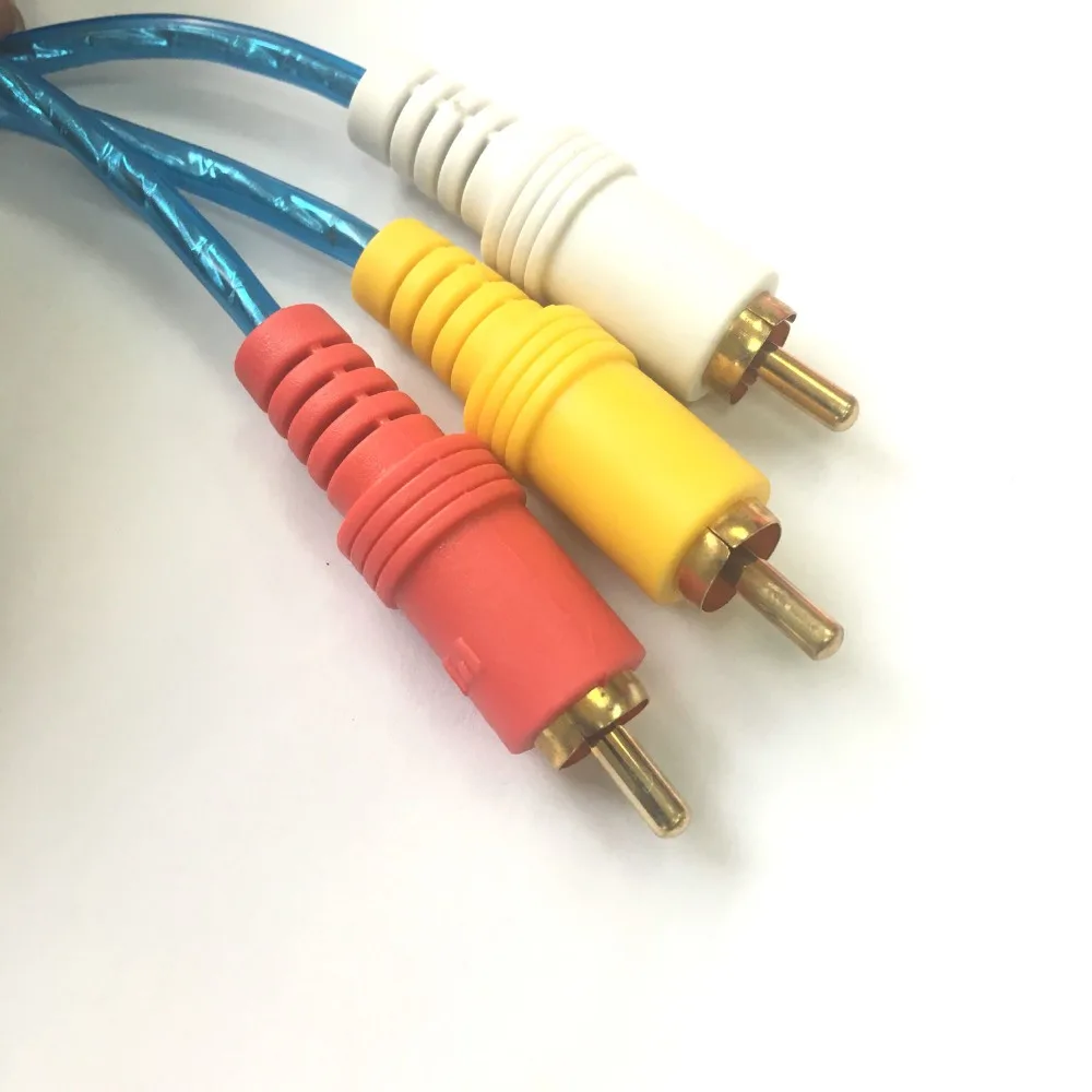 3RCA Plug to 3RCA Plug Male Transparent PVC RCA Audio Extension Cable