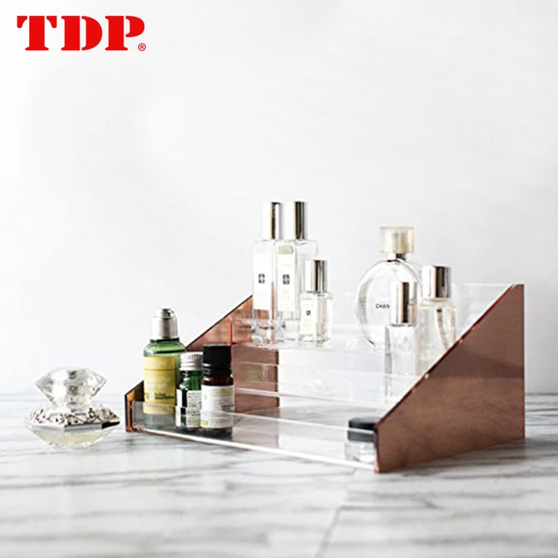 Factory Desktop 3 Tiers Acrylic  Perfume Bottle Holder Cosmetics Display Stand