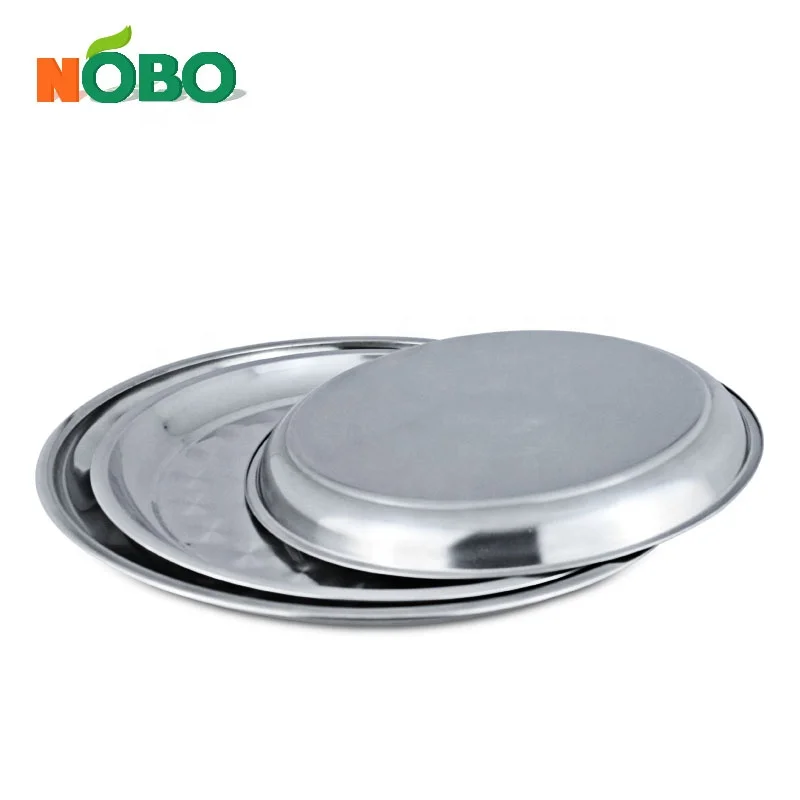 NOBO Wholesale Banque Celebration Gadroon Tray Stainless Steel Indian Round Serving Tray