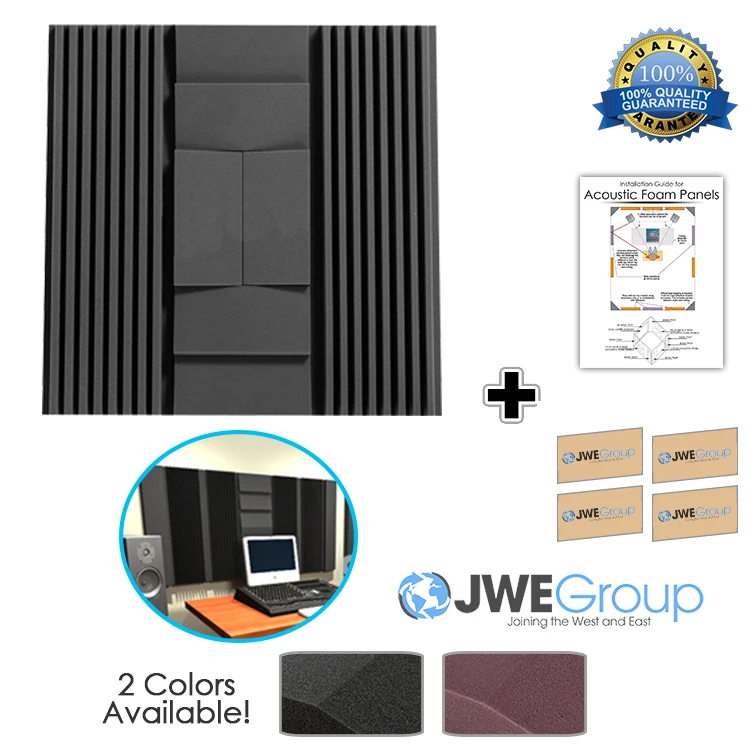 Новые 8 шт. изоляции стены акустическая панель звукопоглощение студия Звукоизоляционная пена, Размеры: 90x90x7,5 см 2 вида цветов KK1050