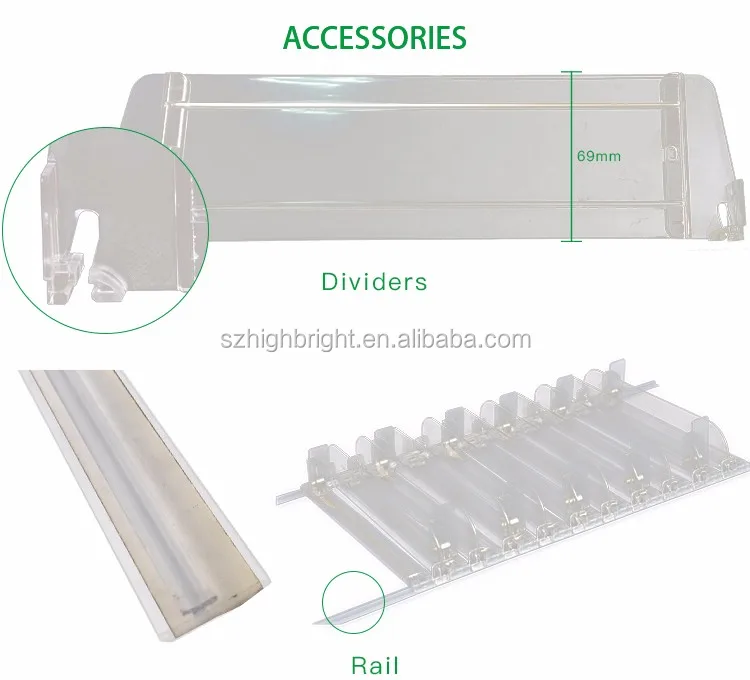 Soft Drink Bottle Supermarket Shelf Pusher System