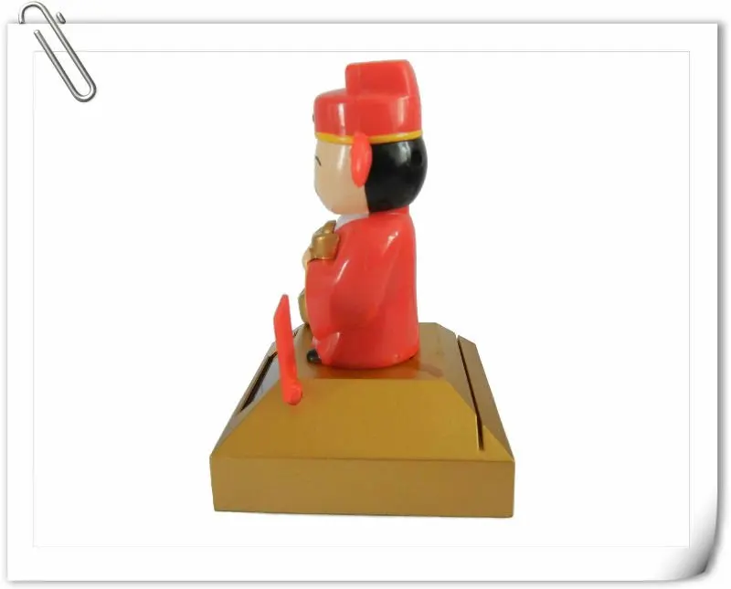 Solar toy moving miniature Buddha figure dashboard decoration
