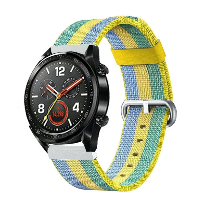 22mm Soft Breathable Woven  Nylon Watch Strap For Huawei Watch GT Band