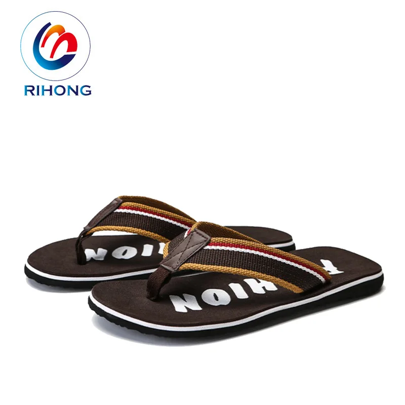 summer custom embossed logo upsole thailand style eva men slide flip flop shoes