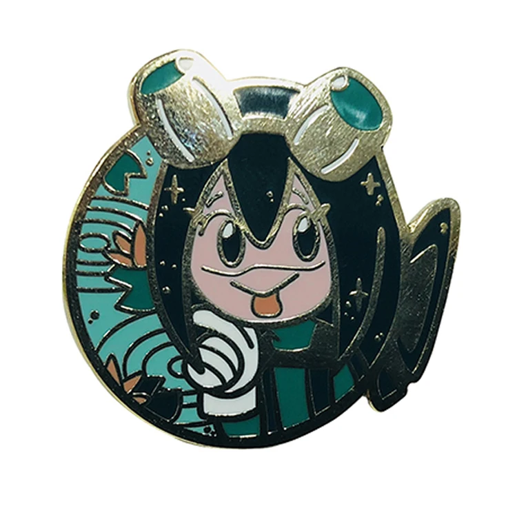 Китайские производители, индивидуальные милые зеленые с золотым покрытием, мягкие/жесткие эмалированные булавки для лацканов