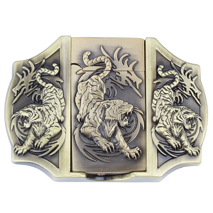 40mm 3D tiger firelighter western belt buckles,custom firelighter belt buckles