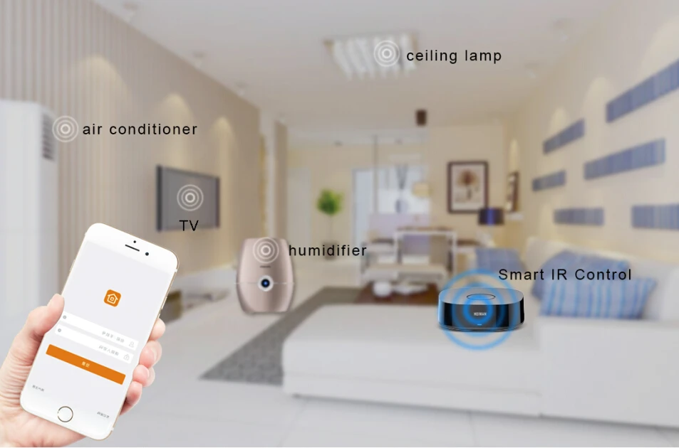 Heiman Latest universal WIFI infrared remote control with magnetic installation