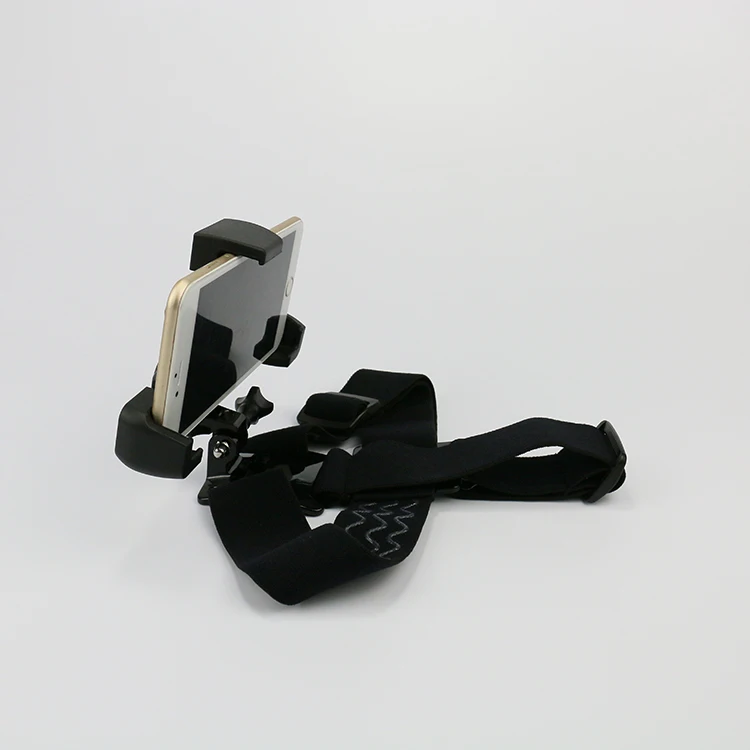 Elastic Adjustable Head Strap Mount Headband Holder With Strong Phone Clip Bicycle Handlebar Mount for 4-5.5inch Cell Phone