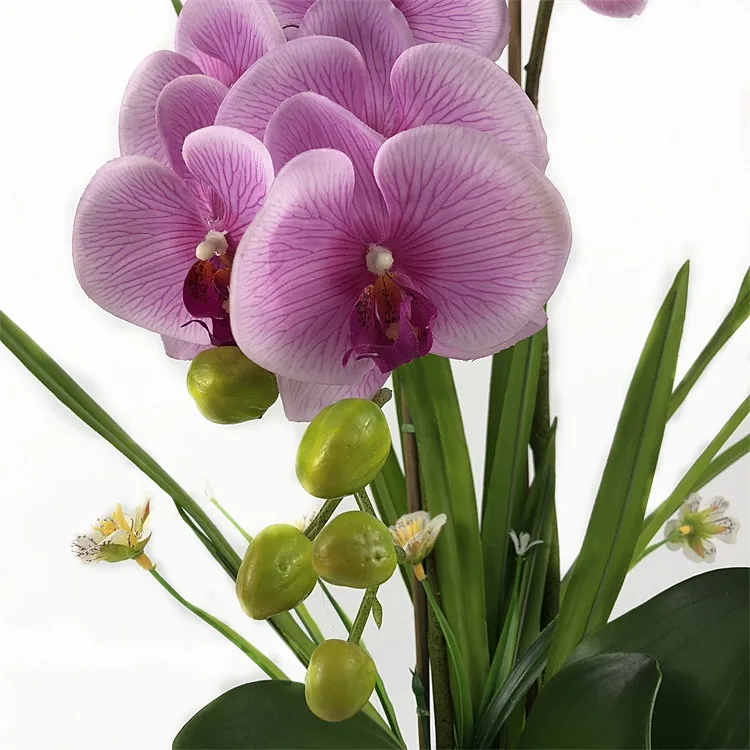 Wholesale Phalaenopsis Orchid Flower High quality Orchid Artificial Bonsai Phalaenopsis Orchid Set Real Touch Flowers