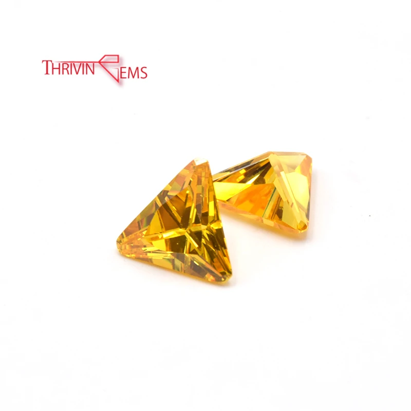 Yellow Stone Triangle Precious Crystal Loose Gemstone