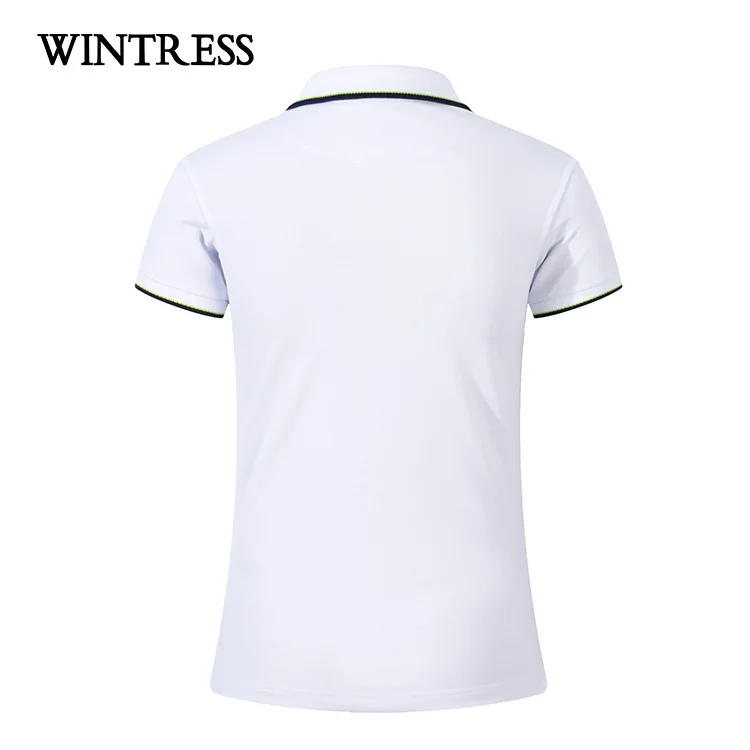 Wholesale trendy different color collar and cuff polo shirt women custom cotton white shirt china