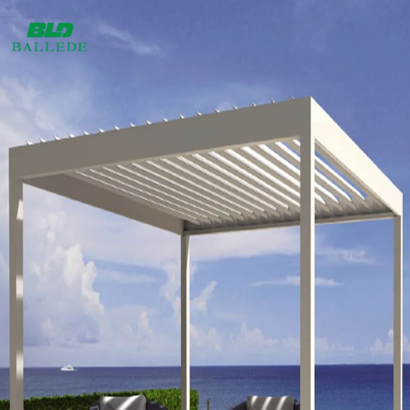 swimming pool sunshade aluminum motorised patio cover louver roof