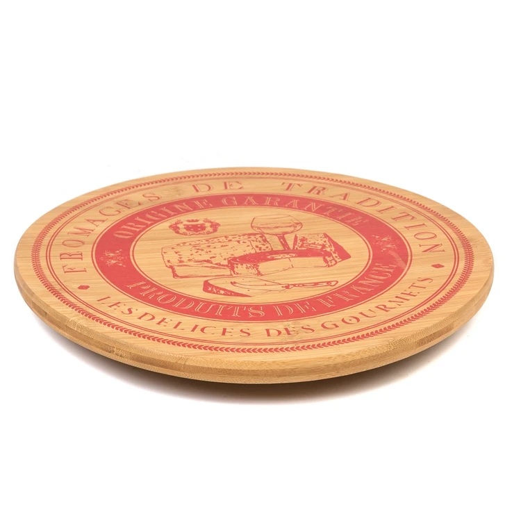Rotating Wooden Tray Lazy Susan Serving Pizza Board