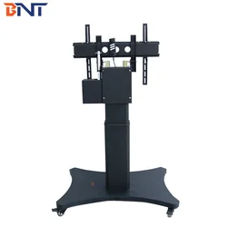 Height motorized adjustable cold rolled steel motorized swivel tv stand with wheels